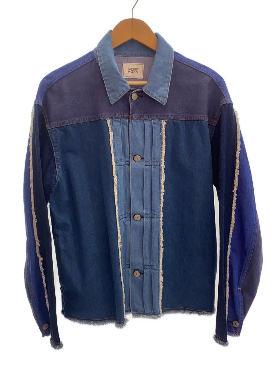 Denim Jacket - 【中古】UNITED ARROWS & SONS◆パッチワーク デニムジャケット/Gジャン/L/デニム/インディゴ/無地/5525-299-0701//【メンズウェア】
