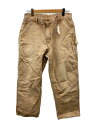 【中古】Carhartt◆ボトム/34/--/BEG/無地/USA製【メンズウェア】