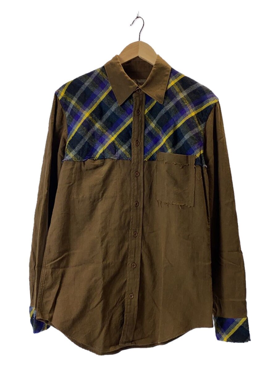 【中古】Y’s for men◆長袖シャツ/3/コットン/BRW/チェック/MJ-B27-815【メンズウェア】