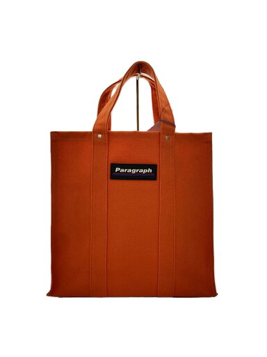 【中古】Paragraph◆トートバッグ/キャンバス/オレンジ/無地/ロゴトート【バッグ】 【中古】Paragraph◆トートバッグ/キャンバス/オレンジ/無地/ロゴトート【バッグ】
