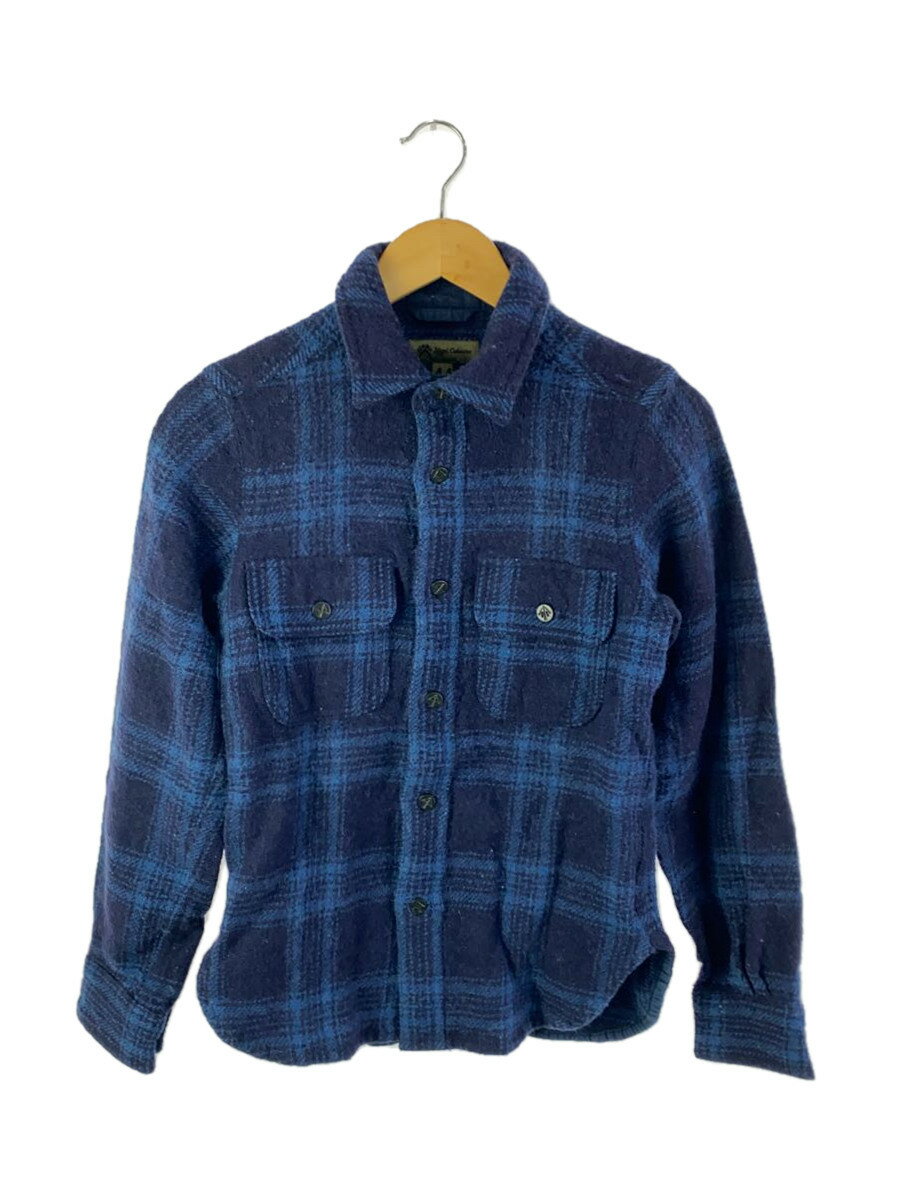 【中古】Nigel Cabourn◆CPO長袖シャツ/44/ウール/ネイビー/8060030082/C.P.O SHIRT CHECK【メンズウェア】