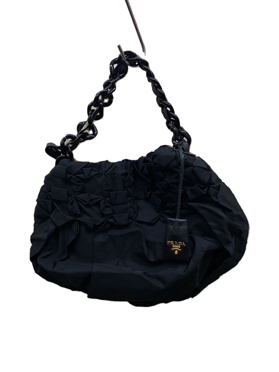 【中古】PRADA◆ハンドバッグ/ナイロン/BLK/無地//【バッグ】