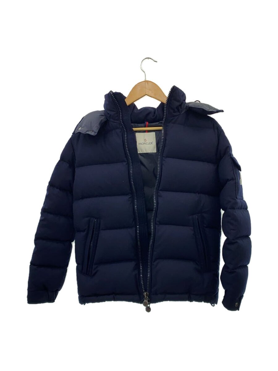 【中古】MONCLER◆ダウンジャケット/0/ウール/NVY/無地【レディースウェア】の商品画像