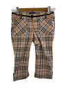 【中古】BURBERRY BLUE LABEL◆ノバチェッククロップドパンツ/36/コットン/BEG/チェック/FQ593【レディースウェア】