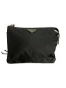 【中古】PRADA◆クラッチバッグ/ナイロン/BLK/無地/2NE789 2DMH F0002【バッグ】