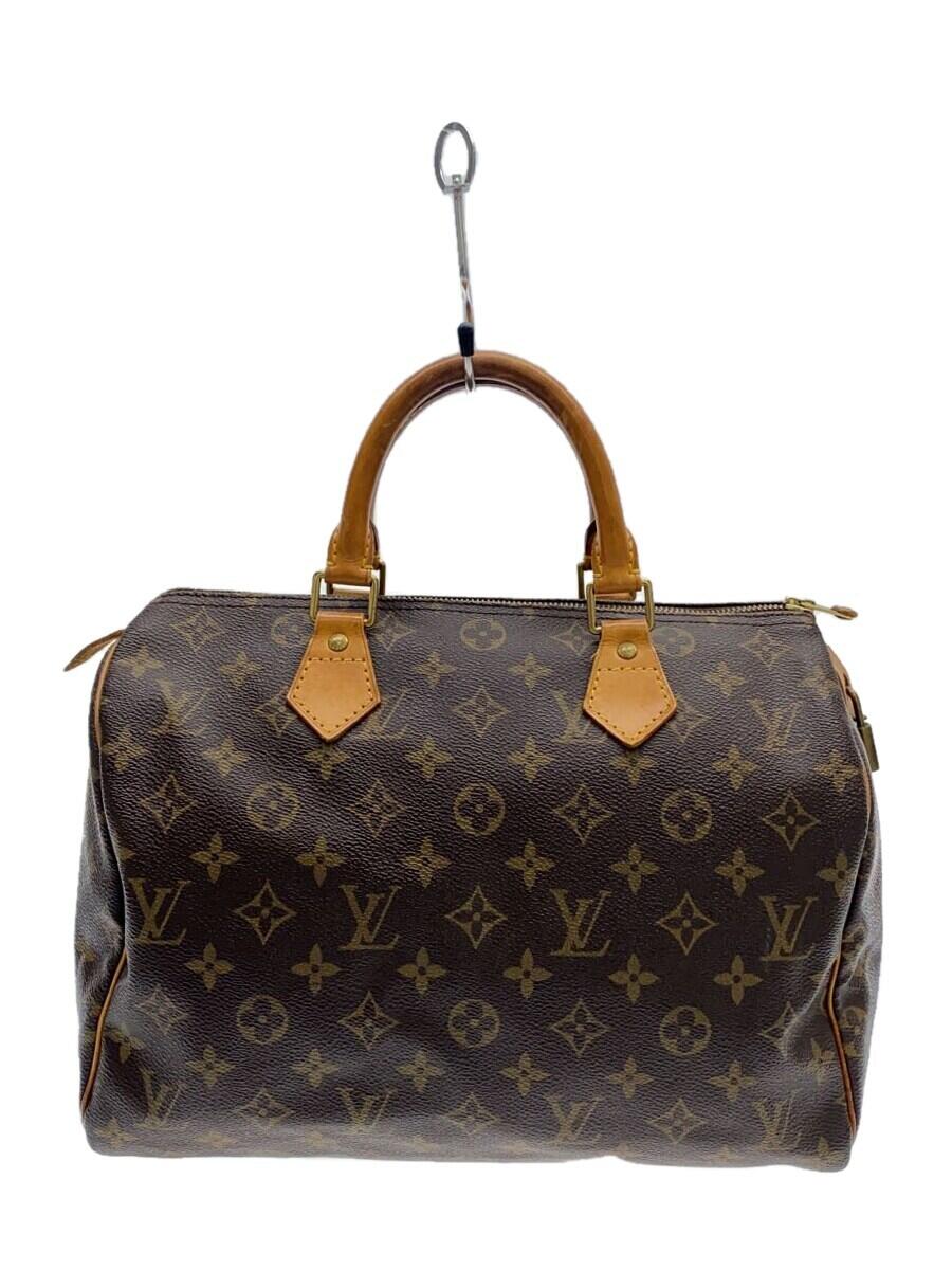 【中古】LOUIS VUITTON◆1)スピーディ30_モノグラム・キャンバス_BRW/PVC/BRW/総柄【バッグ】