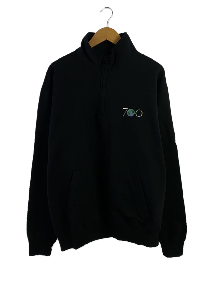 【中古】Champion◆スウェット/XL/コットン/BLK/700FILL/EARTH LOGO HALF ZIP PULLOVER SWEAT【メンズウェア】