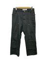 【中古】e.sen◆LOVE WORLD TONY/24FW/ストレートパンツ/2/コットン/BLK【メンズウェア】