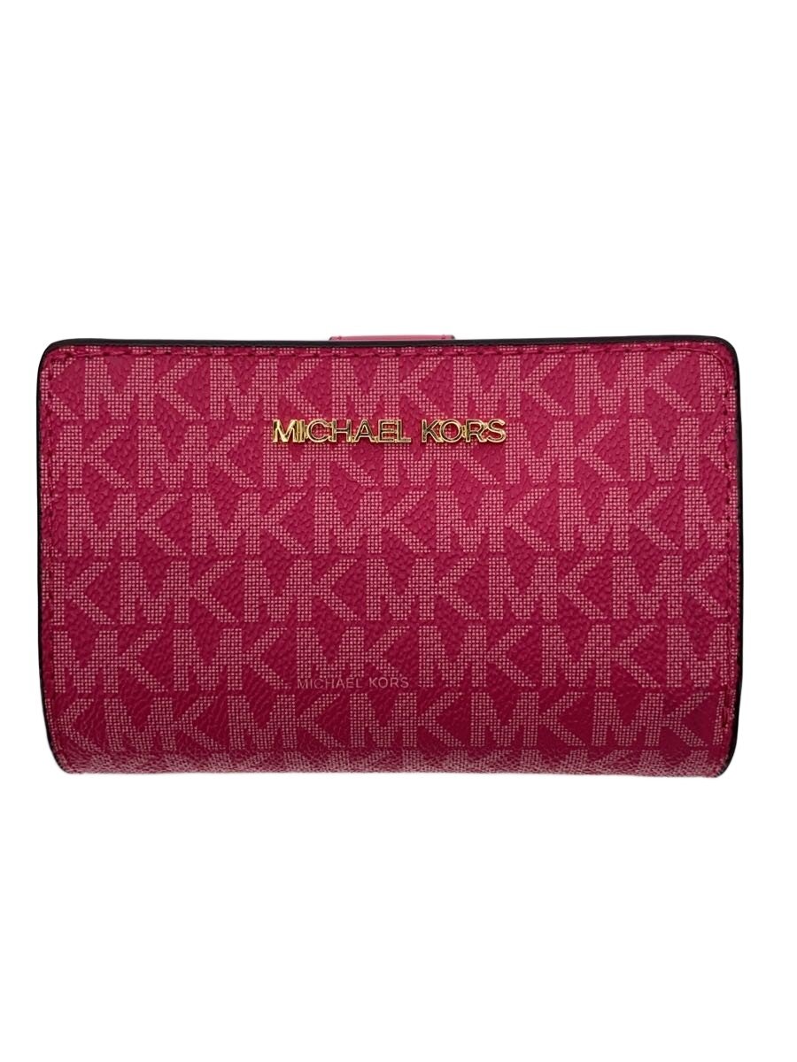 【中古】MICHAEL KORS◆2つ折り財布/レザー/PNK/レディース/35S3GTVF6O【服飾雑貨他】