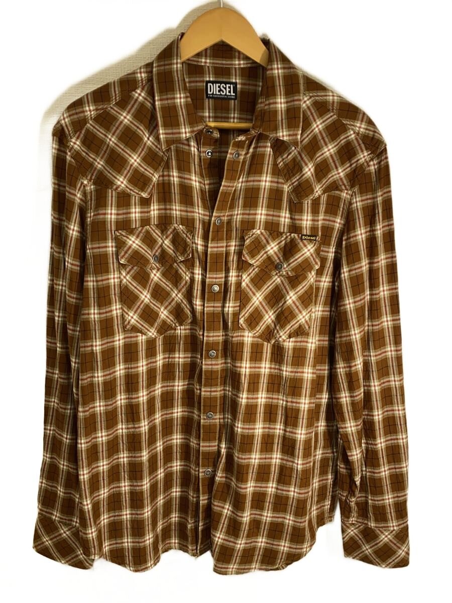 DIESEL◆s-ocean-check-nw/長袖シャツ/L/コットン/CML/チェック