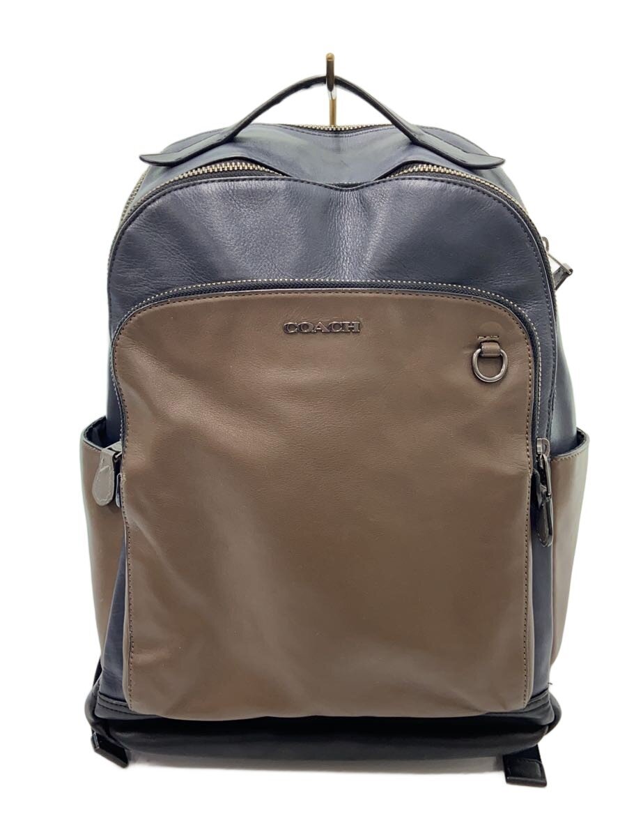COACH - 【中古】COACH◆リュック/レザー/マルチカラー/無地【バッグ】