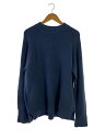 【中古】Curly◆ニット・セーター(厚手)/3/アクリル/ブルー【メンズウェア】
