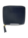 【中古】Wallet COMME des GARCONS◆2つ折り財布/レザー/BLK/無地/メンズ【服飾雑貨他】