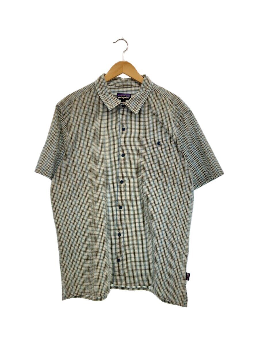【中古】patagonia◆半袖シャツ/XL/コットン/ブルー/チェック/53004SP16/におい移り有【メンズウェア】