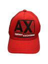 【中古】ARMANI EXCHANGE◆キャップ/FREE/ポリエステル/RED/メンズ【服飾雑貨他】