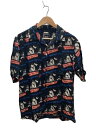 【中古】HYSTERIC GLAMOUR◆オープンカラーシャツ/M/レーヨン/BLK/総柄/02221AH06【メンズウェア】(4)