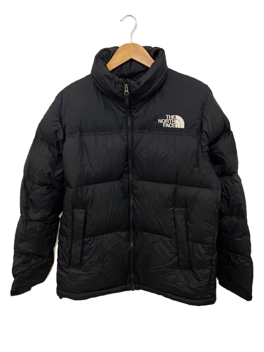 【中古】THE NORTH FACE◆NUPTSE JACKET_ヌプシジャケット/XL/ナイロン/BLK/無地【メンズウェア】
