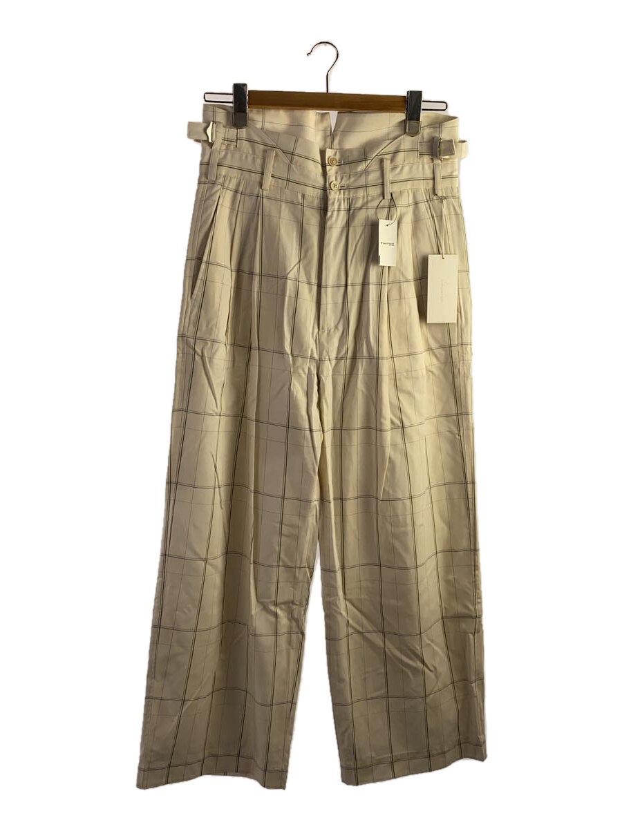 【中古】IRENISA◆ボトム/2/--/WHT/チェック/IH-21FW-P003-TB【メンズウェア】