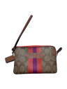 【中古】COACH◆ポーチ/PVC/BRW/総柄/F66052【バッグ】