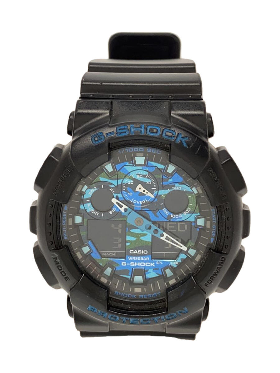 【中古】CASIO◆クォーツ腕時計・G-SHOCK/デジアナ/ラバー/BLK/BLK【服飾雑貨他】