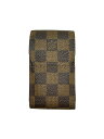 【中古】LOUIS VUITTON◆エテュイ・シガレット_ダミエ・エベヌ_BRW/レザー/BRW/総柄/メンズ【服飾雑貨他】