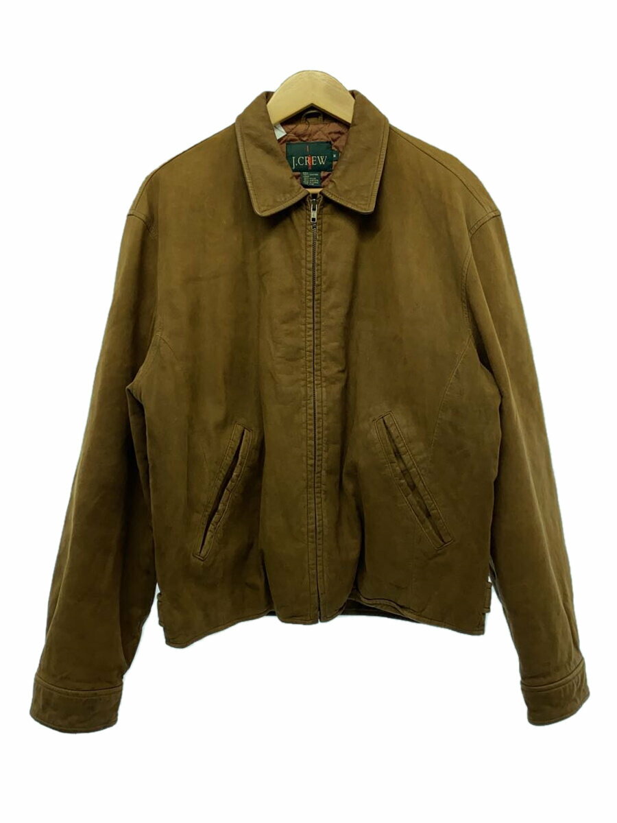 【中古】J.CREW◆90s/巨人タグ/レザージャケット・ブルゾン/M/豚革/BRW【メンズウェア】