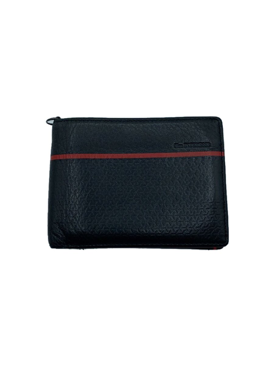 Neu interesse◆2つ折り財布/レザー/BLK/メンズ