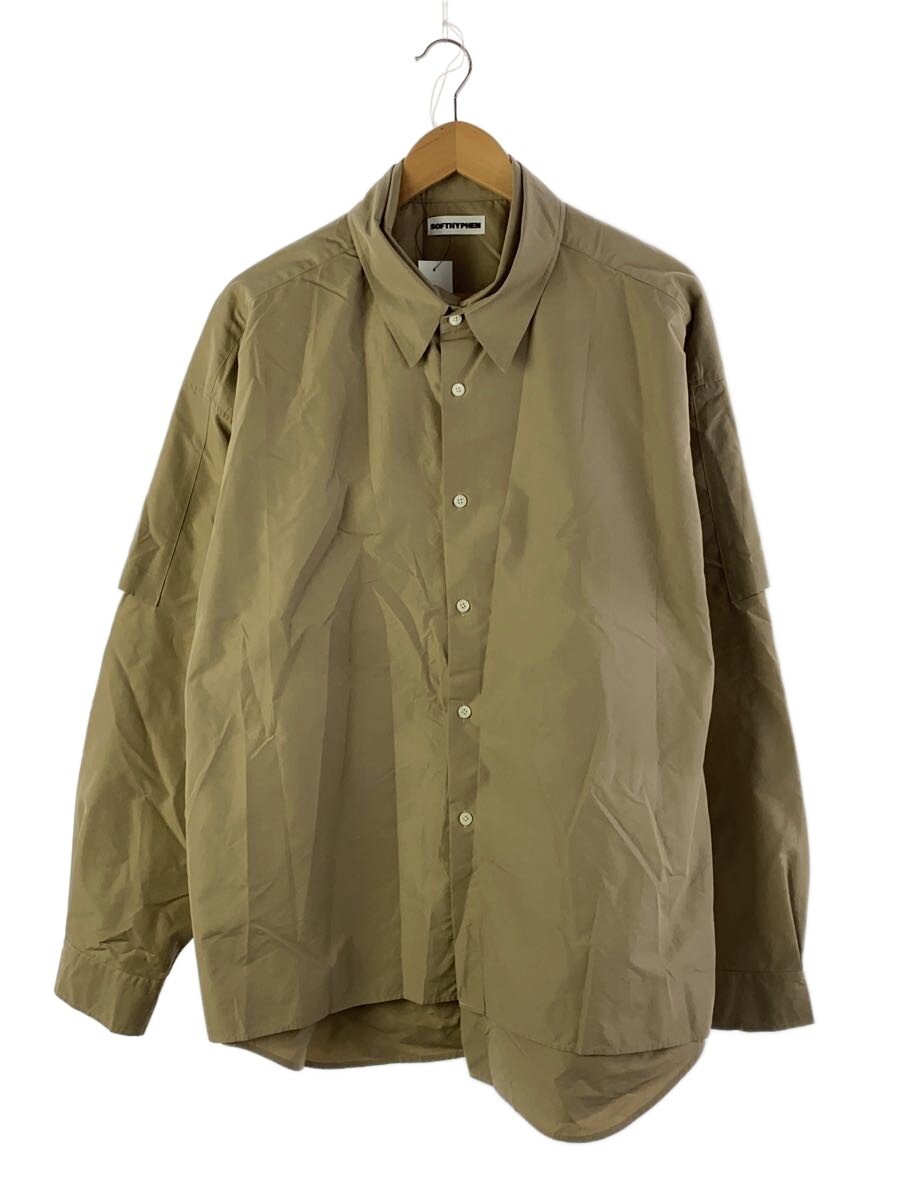 【中古】SOFTHYPHEN◆DOUBLE FRONT OVER SIZED SIGNATURE SHIRT/長袖シャツ//3/ポリエステル【メンズウェア】