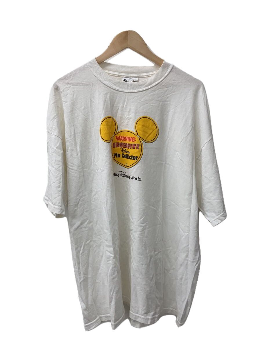 Disney VINTAGE◆90s WARNING OBSESSIVE/XL/コットン/WHT/プリント//