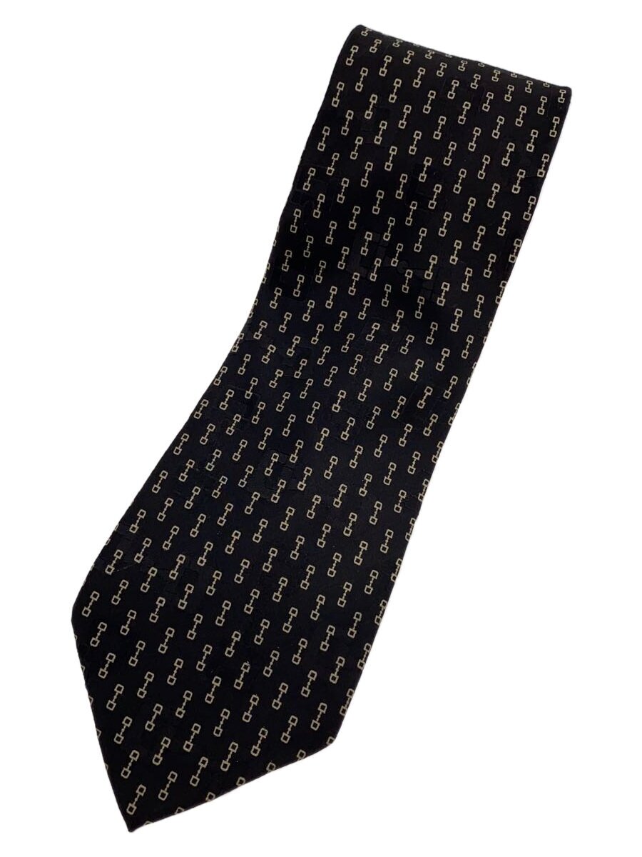Rakuten - 【中古】GUCCI◆ネクタイ/シルク/BLK/総柄/メンズ【服飾雑貨他】
