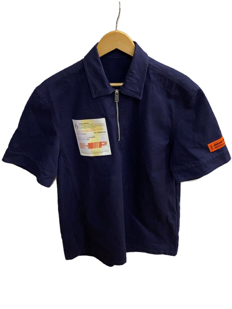 【中古】HERON PRESTON◆半袖シャツ/M/コットン/NVY/無地/HMGA036F21FAB001【メンズウェア】