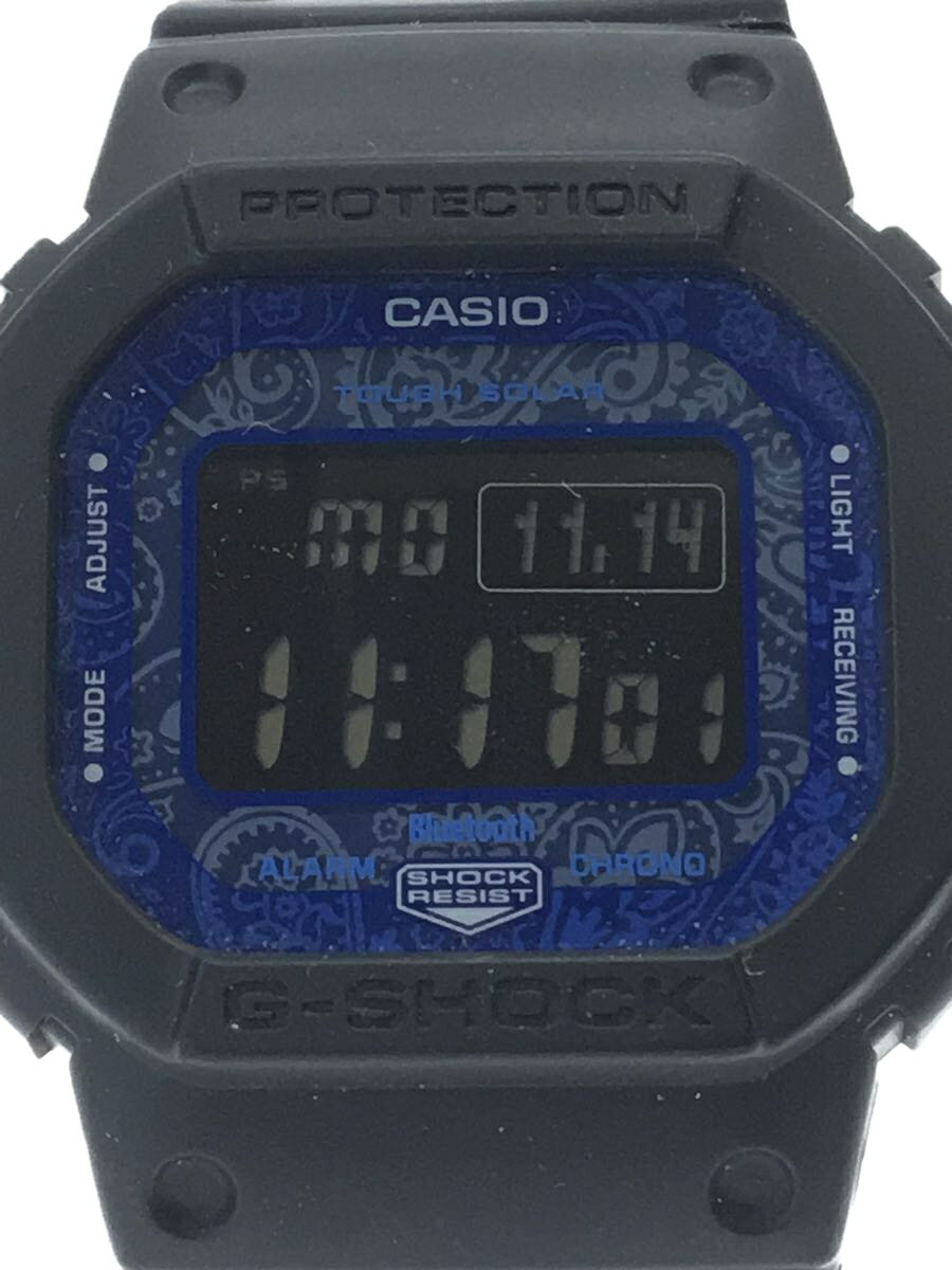 【中古】CASIO◆ソーラー腕時計_G-SHOCK/デジタル/ラバー/NVY/BLK【服飾雑貨他】