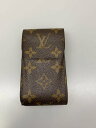 【中古】LOUIS VUITTON◆エテュイ・シガレット_モノグラム・キャンバス_BRW/レザー/BRW/メンズ【服飾雑貨他】