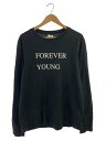 【中古】TAKAHIROMIYASHITA TheSoloist.◆19AW/FOREVER YOUNG/プリント長袖Tシャツ/50/コットン/ブラック/sc.0023AW19【メンズウェア】