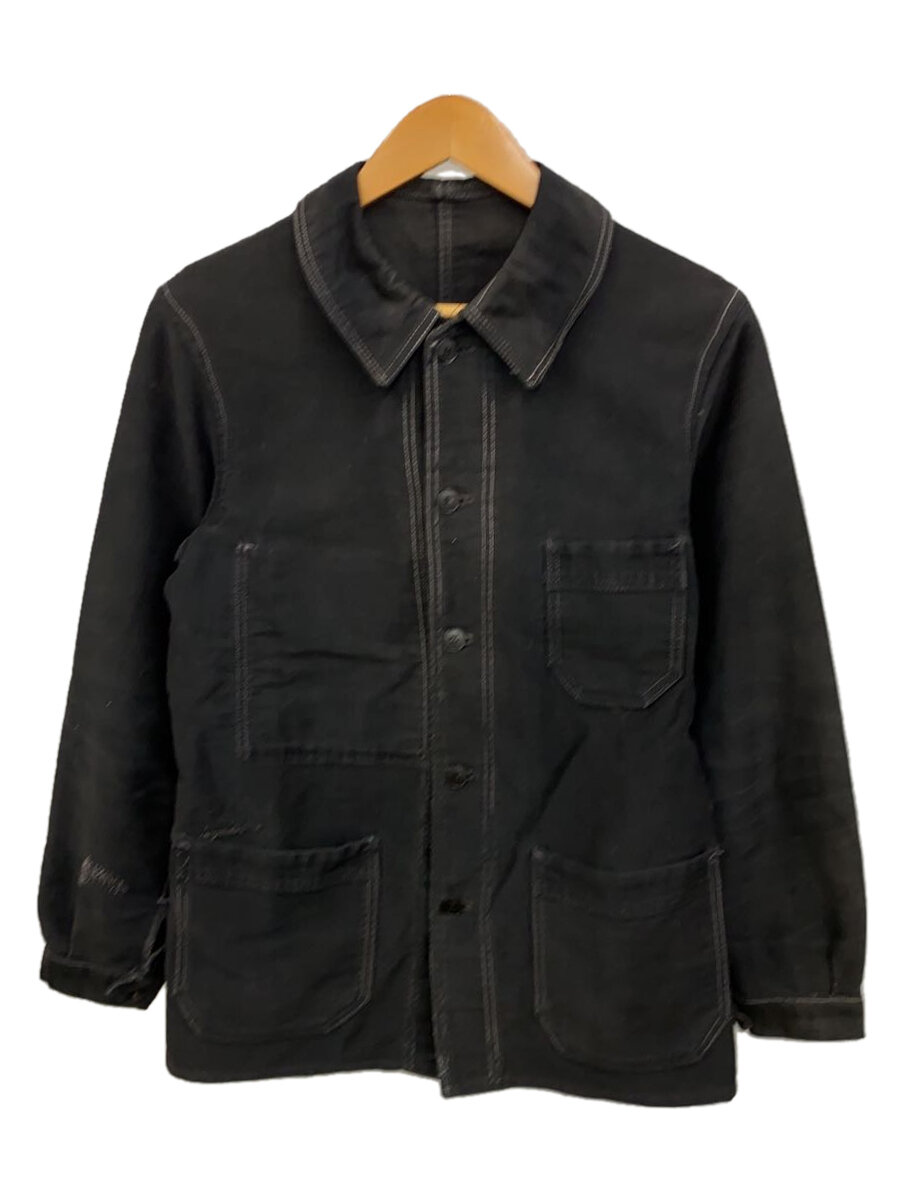 【中古】40s~/le favori/ブラックモールスキン/カバーオール/--/コットン/BLK【メンズウェア】