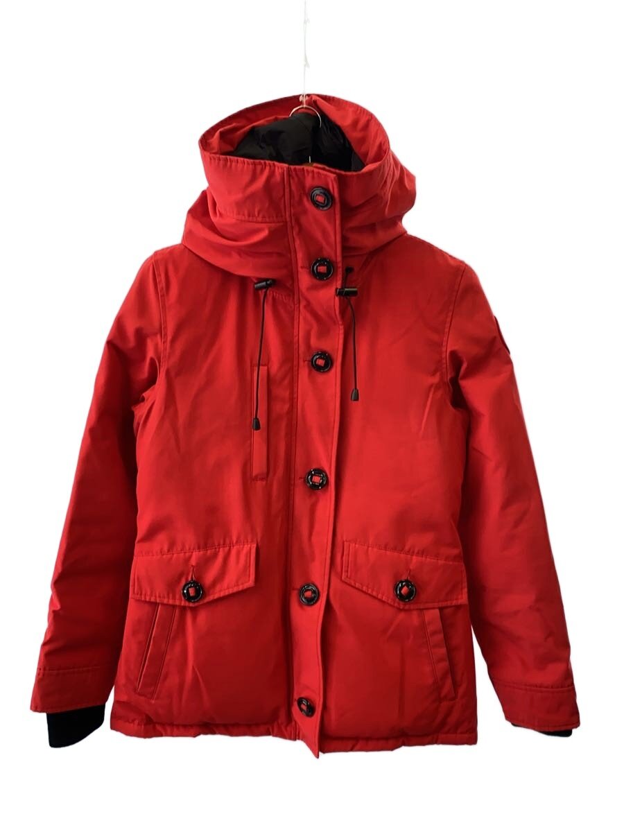 【中古】CANADA GOOSE◆ダウンジャケット/S/ポリエステル/RED/無地/3800L【レディースウェア】