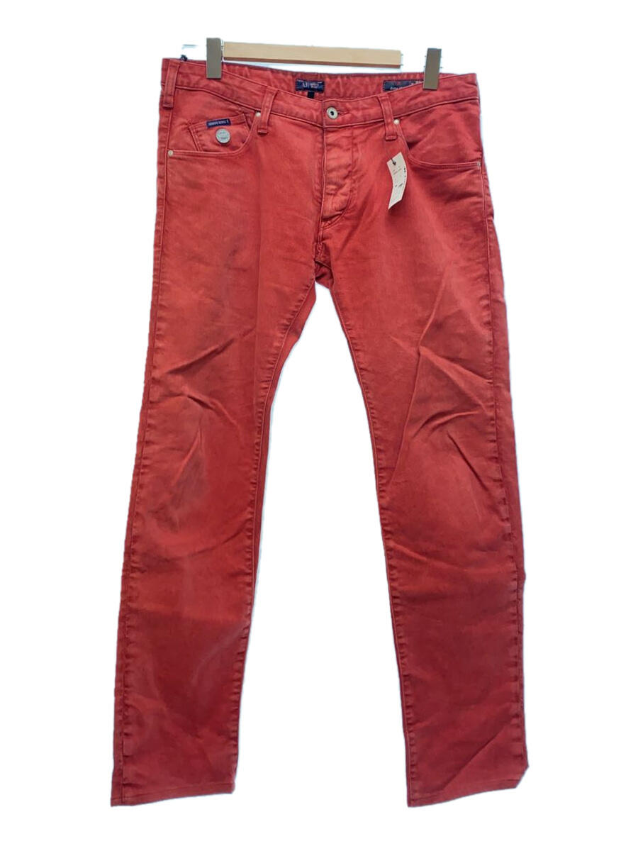 【中古】ARMANI JEANS◆ストレートパンツ/33/コットン/RED/無地/2152 05466【メンズウェア】