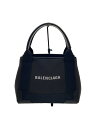 【中古】BALENCIAGA◆ハンドバッグ/キャンバス/レザー/ブラック/黒/390346・1000・T・002123/M7CG6D4【バッグ】