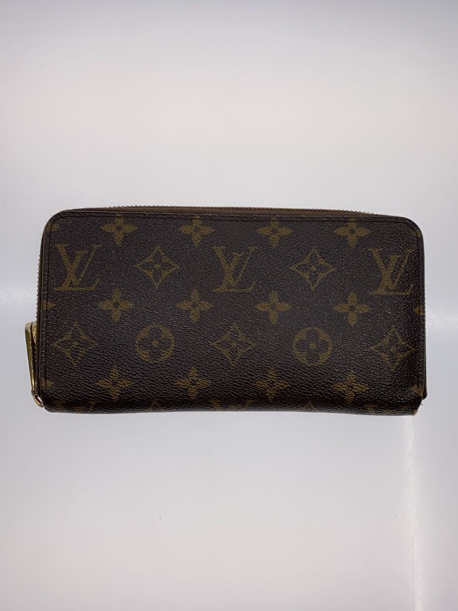 【中古】LOUIS VUITTON◆1)ジッピー・ウォレット_モノグラム・キャンバス_BRW/PVC/BRW/総柄/レディース【服飾雑貨他】