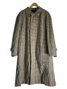 【中古】Aquascutum◆リバーシブル/バルマカーンコート/コットン/NVY/ガンクラブチェック/イングランド製【メンズウェア】