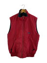 【中古】patagonia◆90s/シェルドシンチラ/雪無タグ/フリースベスト/M/ナイロン/レッド/無地/29501【メンズウェア】