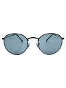 【中古】Ray-Ban◆サングラス/ROUND METAL/メタル/BLK/GRY/メンズ/RB3447【服飾雑貨他】