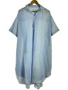 【中古】MAISON KITSUNE◆シャツワンピース/36/コットン/BLU/ストライプ/iw01614wc2022【レディースウェア】(4)