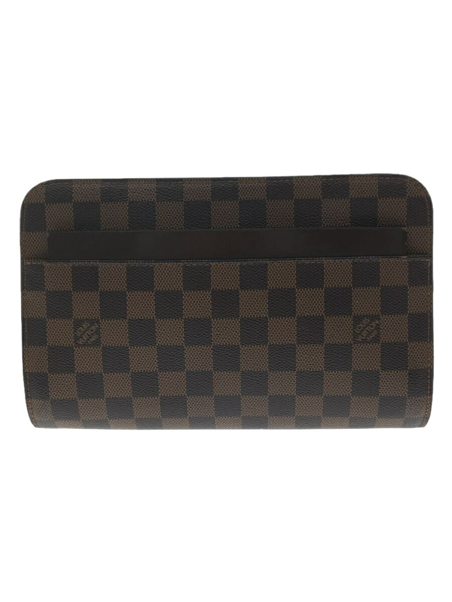 【中古】LOUIS VUITTON◆サンルイ_ダミエ・エベヌ_BRW/PVC/BRW/チェック【バッグ】