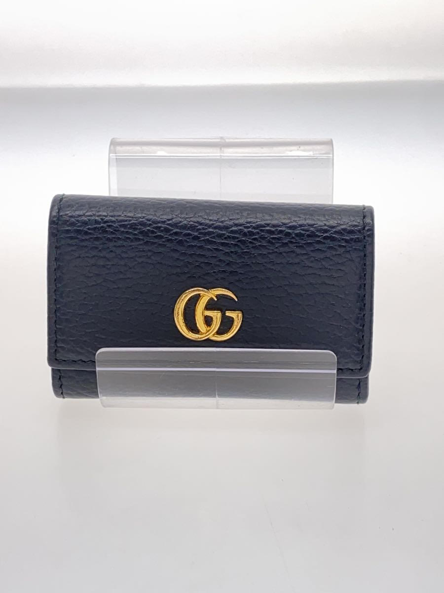 GUCCI◆キーケース/レザー/BLK/レディース/456118・2149