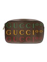 【中古】GUCCI◆100周年記念/ロゴ/602695/ボディバッグ/ウエストバッグ/レザー/BRW【バッグ】