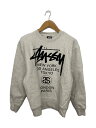 【中古】STUSSY◆2022AW WORLD TOUR CREW SWEAT/S/コットン/GRY/3913713【メンズウェア】