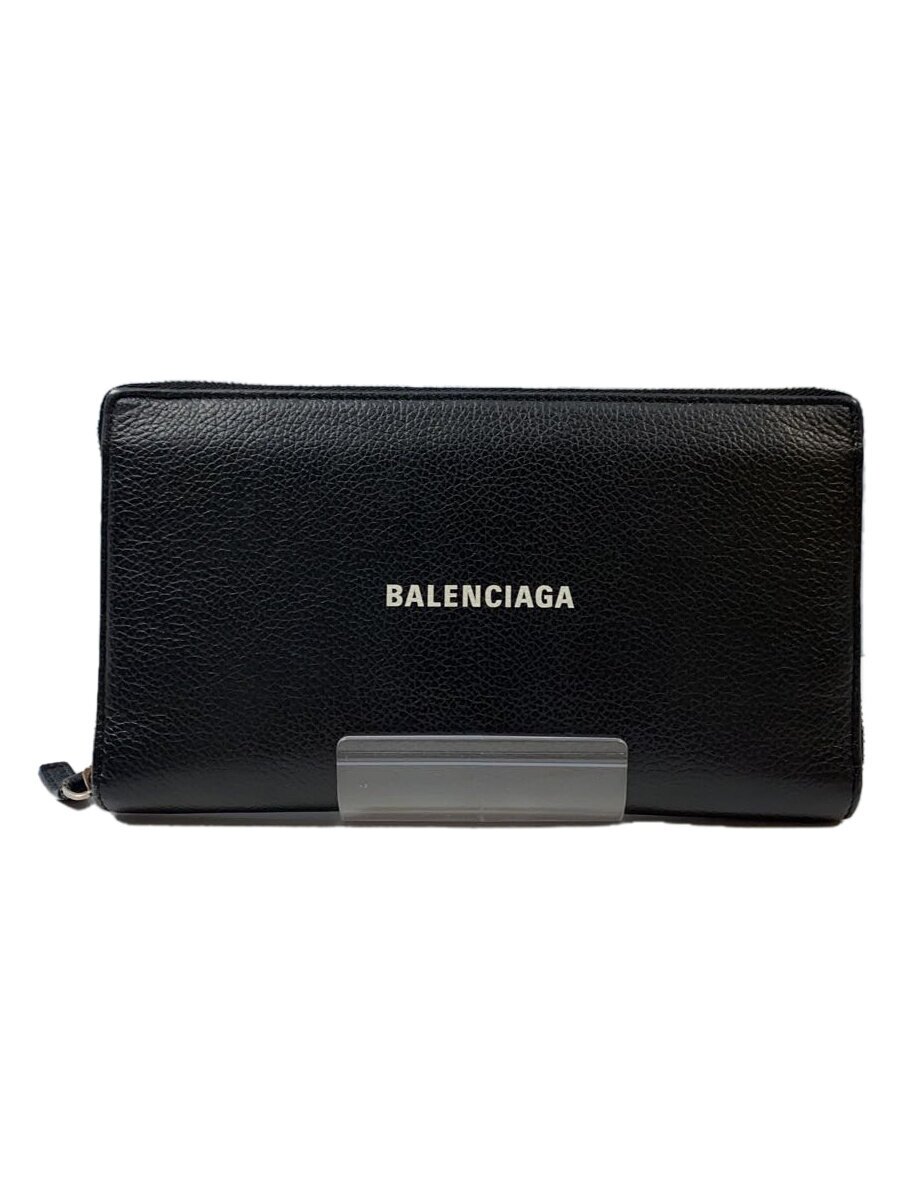 【中古】BALENCIAGA◆長財布/レザー/BLK/メンズ/594317・1090・V・584046【服飾雑貨他】