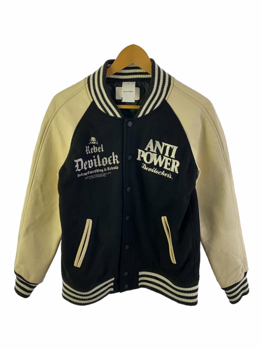 【中古】DEVILOCK◆スタジャン/M/ウール/BLK【メンズウェア】
