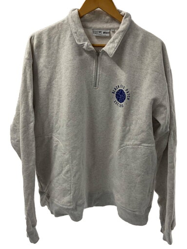 【中古】Blackeyepatch◆KAMON HALF ZIP CREW SWEAT/スウェット/L/コットン/GRY/プリント【メンズウェア】 【中古】Blackeyepatch◆KAMON HALF ZIP CREW SWEAT/スウェット/L/コットン/GRY/プリント【メンズウェア】